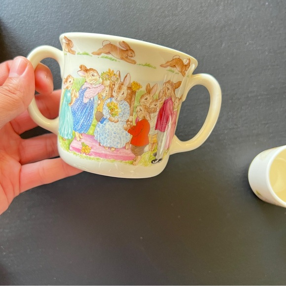 Royal Doulton Other - Vintage 1988 Royal Doulton Bunnykins Hug A Mug Two Handle Mug Cottagecore